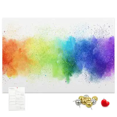 Tableau d'affichage en liège motif arc-en-ciel abstrait