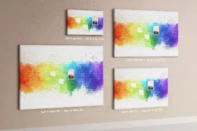 Tableau d'affichage en liège motif arc-en-ciel abstrait