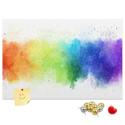 Tableau d'affichage en liège motif arc-en-ciel abstrait