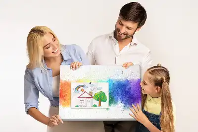 Tableau d'affichage en liège motif arc-en-ciel abstrait