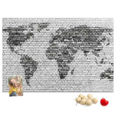 Tableau de liège Motif de briques du monde