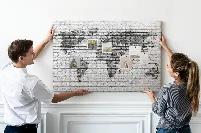 Tableau de liège Motif de briques du monde
