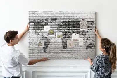 Tableau de liège Motif de briques du monde