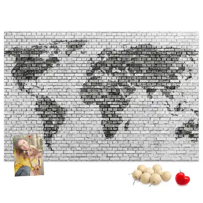 Tableau de liège Motif de briques du monde