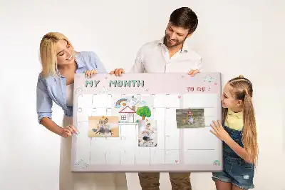 Tableau en liège déco Planificateur mensuel pour enfants