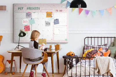 Tableau en liège déco Planificateur mensuel pour enfants