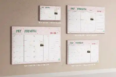 Tableau en liège déco Planificateur mensuel pour enfants