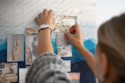 Tableau d'affichage en liège motif aquarelle montagnes