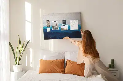 Tableau d'affichage en liège motif aquarelle montagnes