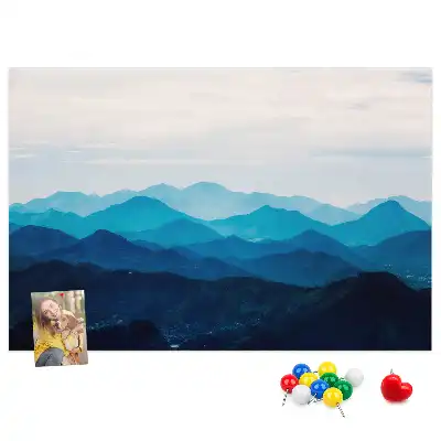 Tableau d'affichage en liège motif aquarelle montagnes