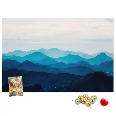 Tableau d'affichage en liège motif aquarelle montagnes
