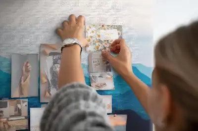 Tableau d'affichage en liège motif aquarelle montagnes