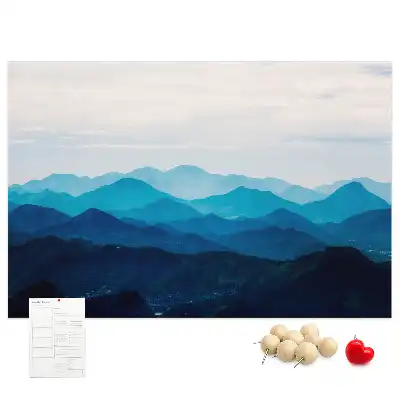 Tableau d'affichage en liège motif aquarelle montagnes