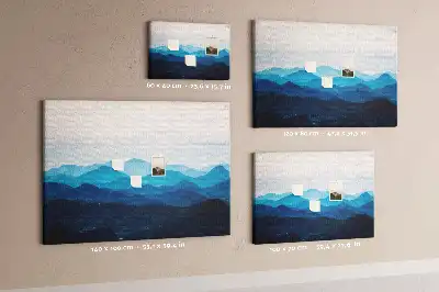 Tableau d'affichage en liège motif aquarelle montagnes