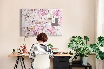 Tableau de liège avec motif de plantes ornementales stylisées