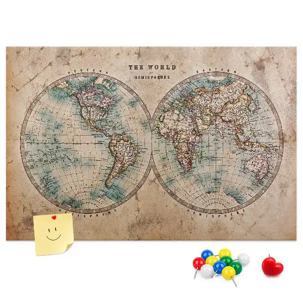 Tableau d’affichage en liège Monde globe carte
