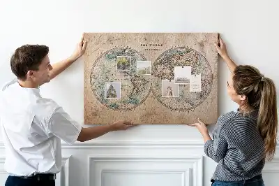 Tableau d’affichage en liège Monde globe carte