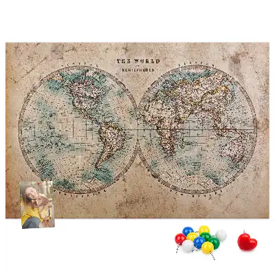 Tableau d’affichage en liège Monde globe carte