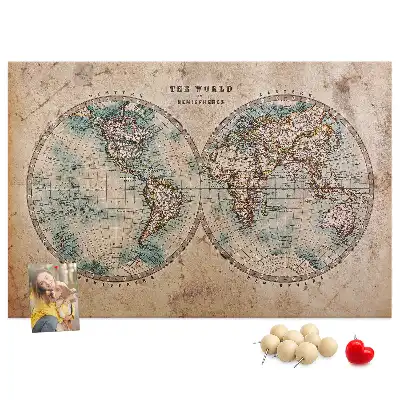 Tableau d’affichage en liège Monde globe carte