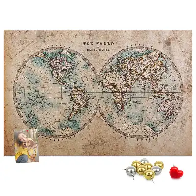 Tableau d’affichage en liège Monde globe carte