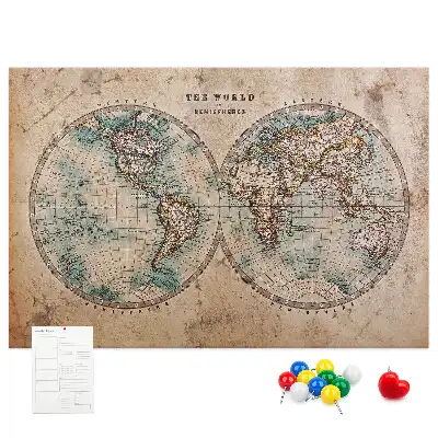 Tableau d’affichage en liège Monde globe carte