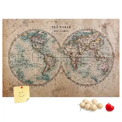 Tableau d’affichage en liège Monde globe carte