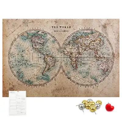 Tableau d’affichage en liège Monde globe carte