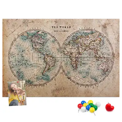 Tableau d’affichage en liège Monde globe carte