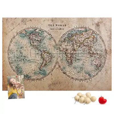 Tableau d’affichage en liège Monde globe carte