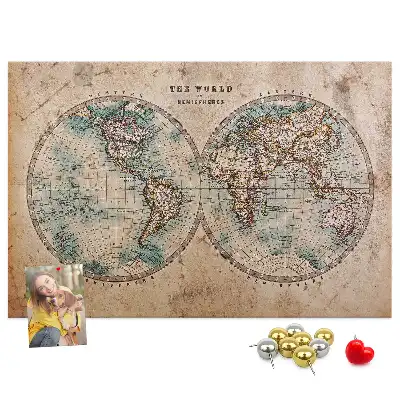 Tableau d’affichage en liège Monde globe carte