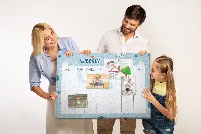 Tableau en liège déco Planificateur hebdomadaire cosmos