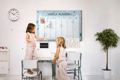 Tableau en liège déco Planificateur hebdomadaire cosmos