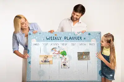 Tableau en liège déco Planificateur hebdomadaire cosmos