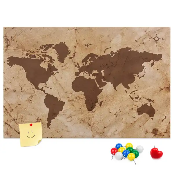 Tableau de liège Atlas du globe de style vintage