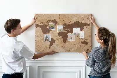 Tableau de liège Atlas du globe de style vintage