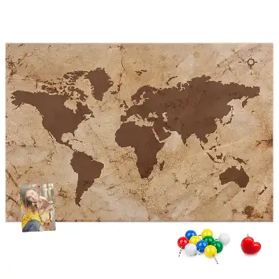 Tableau de liège Atlas du globe de style vintage