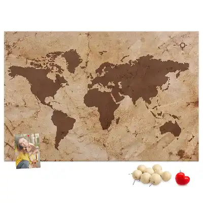 Tableau de liège Atlas du globe de style vintage