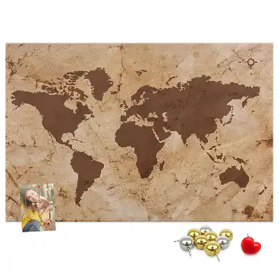 Tableau de liège Atlas du globe de style vintage