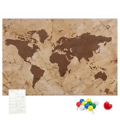 Tableau de liège Atlas du globe de style vintage
