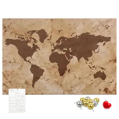 Tableau de liège Atlas du globe de style vintage