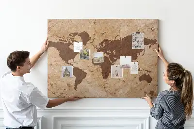 Tableau de liège Atlas du globe de style vintage