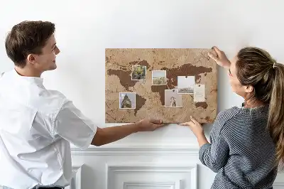 Tableau de liège Atlas du globe de style vintage