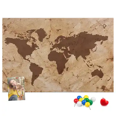 Tableau de liège Atlas du globe de style vintage