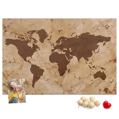 Tableau de liège Atlas du globe de style vintage