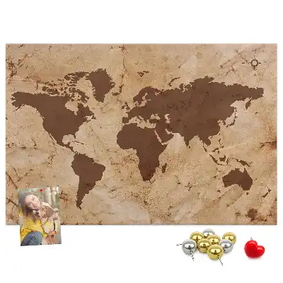 Tableau de liège Atlas du globe de style vintage