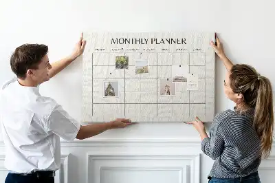 Tableau d’affichage en liège Planning mensuel