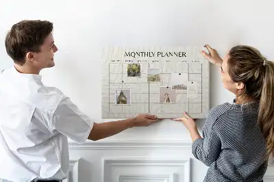 Tableau d’affichage en liège Planning mensuel