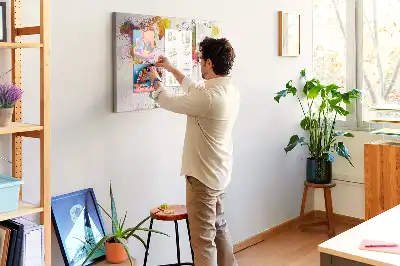 Tableau en liège déco Continents aquarelles picturaux