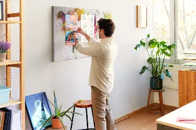 Tableau en liège déco Continents aquarelles picturaux