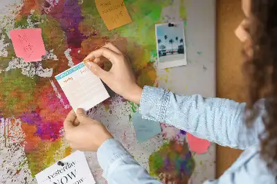 Tableau en liège déco Continents aquarelles picturaux